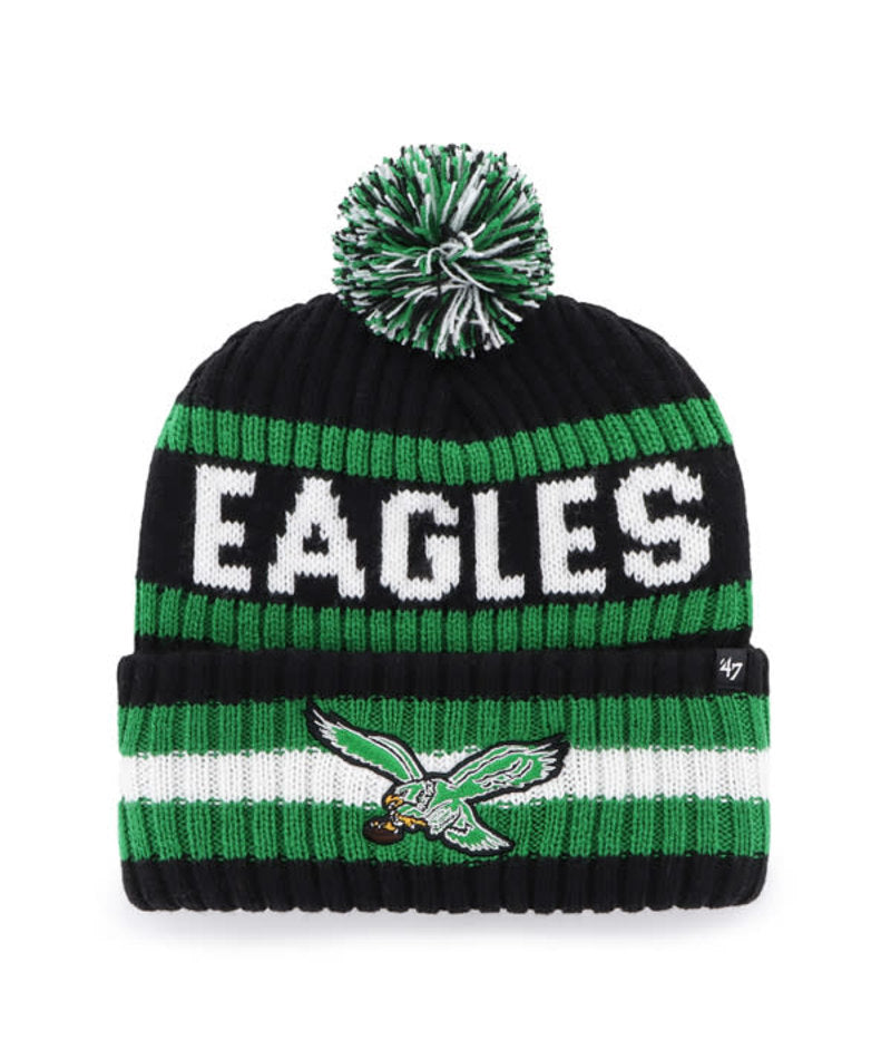 Philadelphia Eagles '47 Brand Team Legacy Bering Knit Hat -Black/Kelly