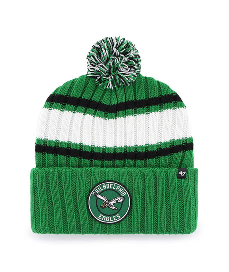 Philadelphia Eagles '47 Brand Historic Kelly Plateau Knit Hat W/Pom