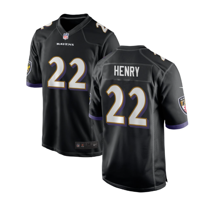 Baltimore Ravens Nike #22 Derrick Henry Youth Game Jersey - Black
