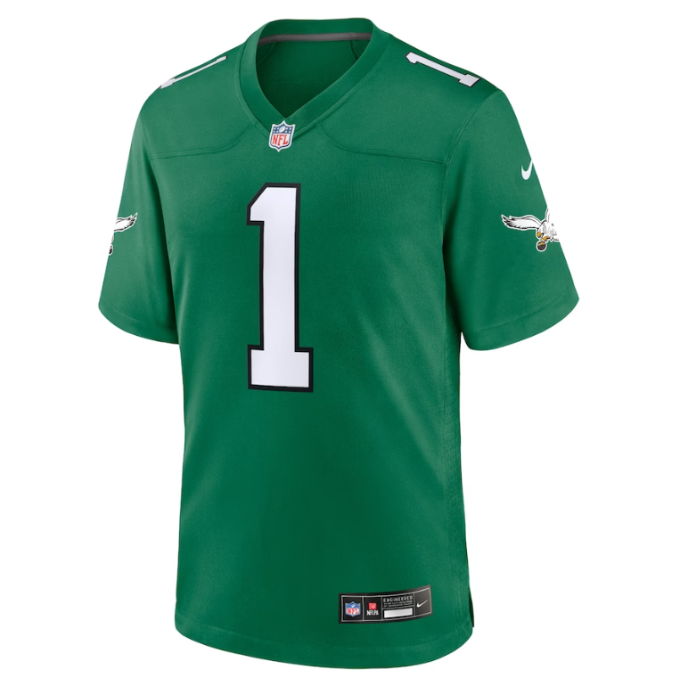 Philadelphia Eagles #1 Jalen Hurts Nike Game Day Mens Jersey - Kelly Green