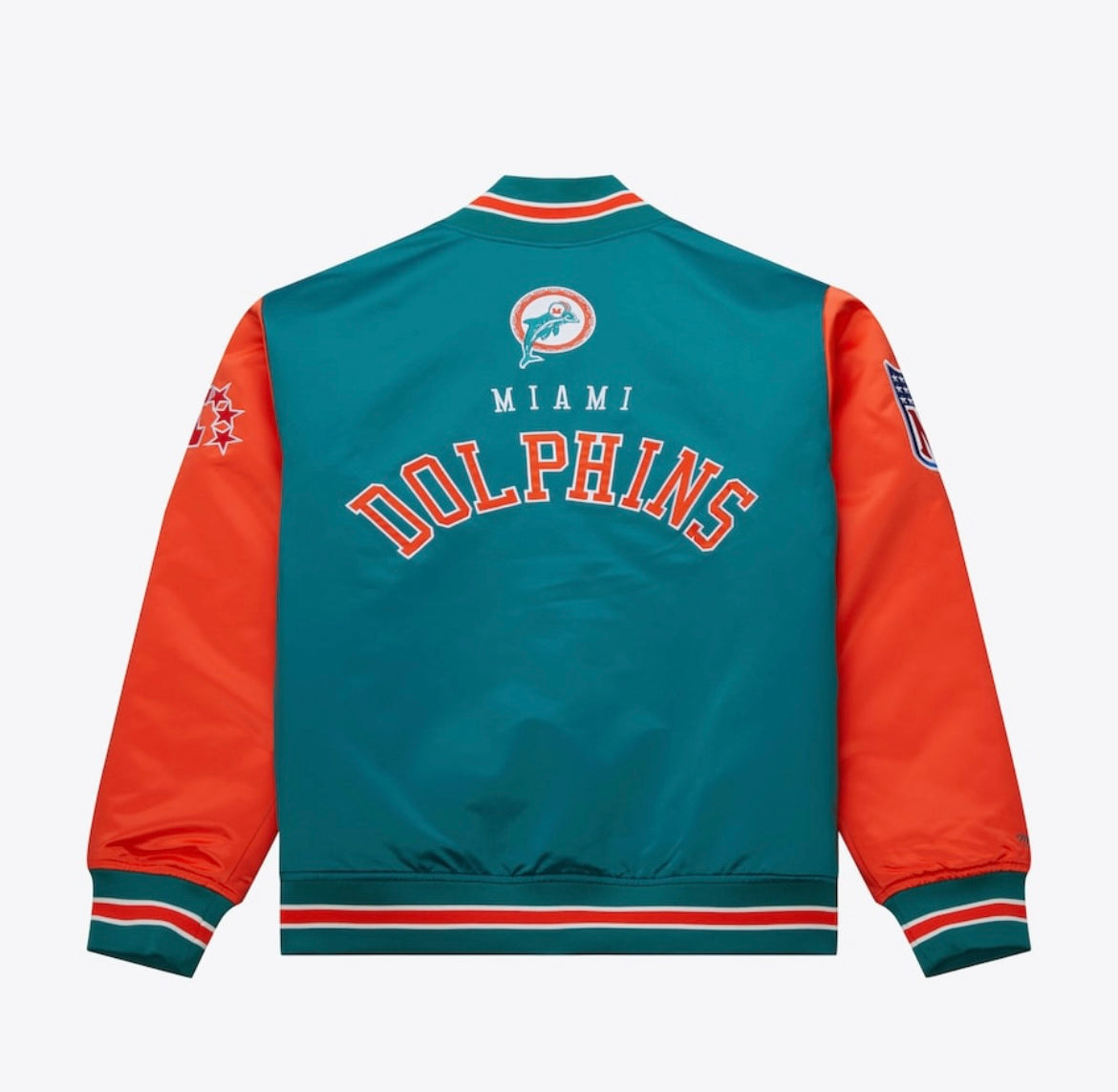 Miami Dolphins Mitchell & Ness Heavyweight Prime Time Satin Jacket
