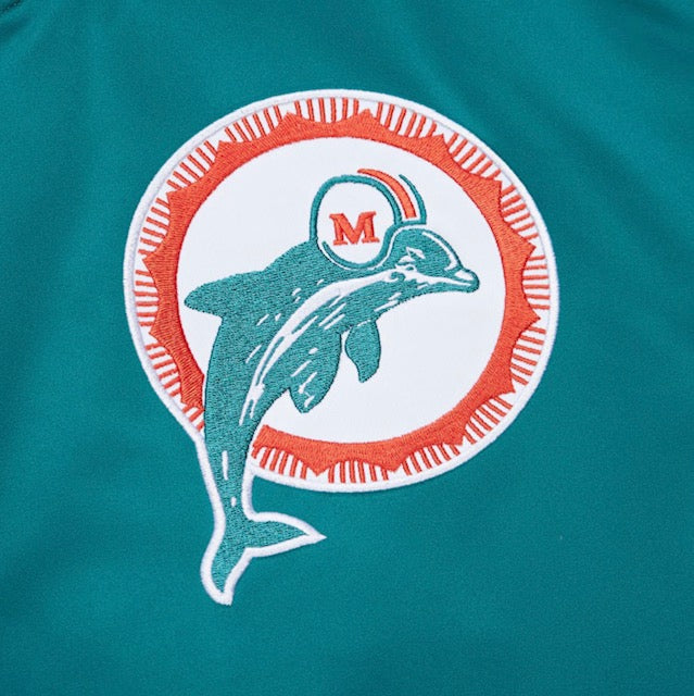 Miami Dolphins Mitchell & Ness Heavyweight Prime Time Satin Jacket