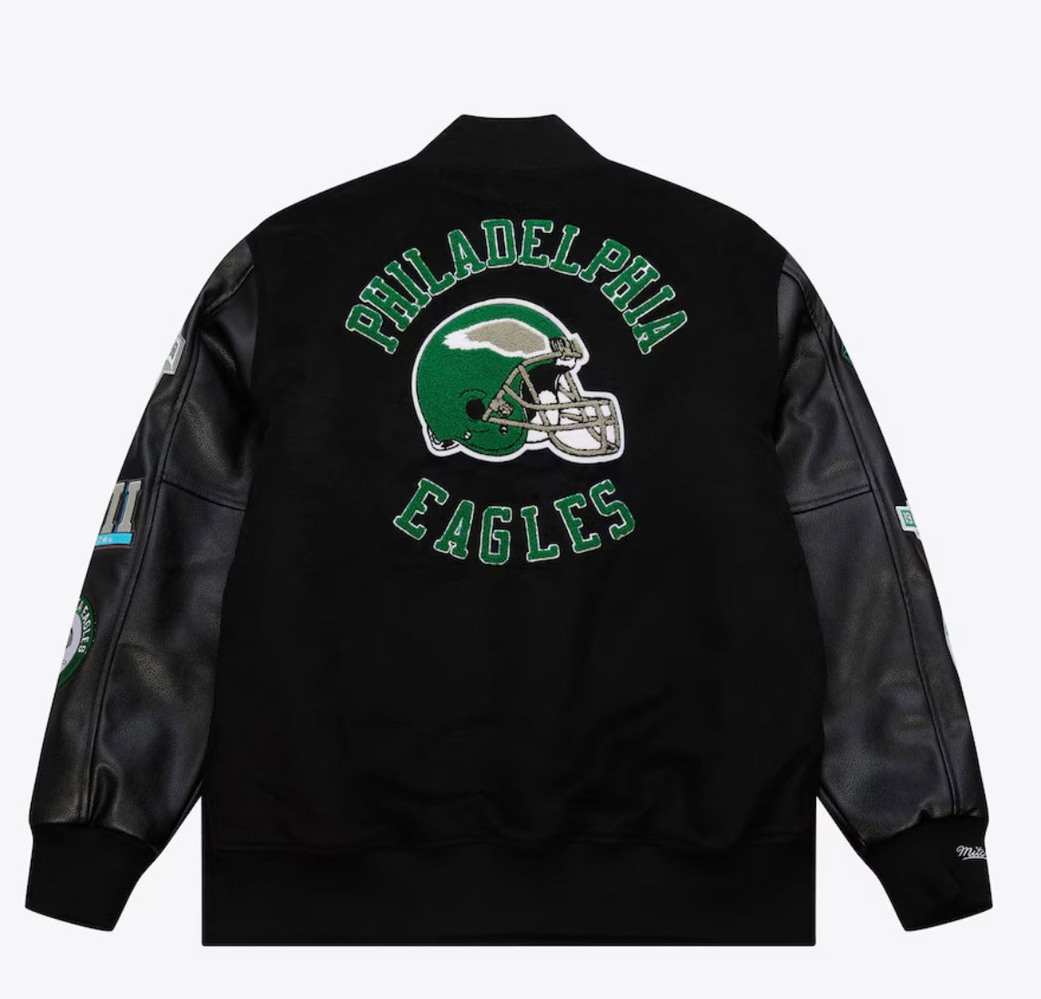 Philadelphia Eagles Mitchell & Ness Wool Black Out Varsity Jacket