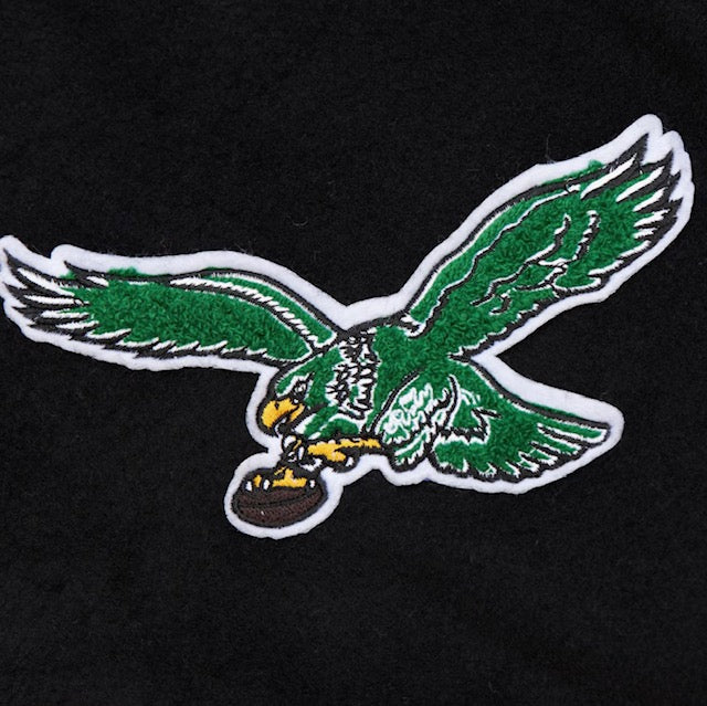 Philadelphia Eagles Mitchell & Ness Wool Black Out Varsity Jacket