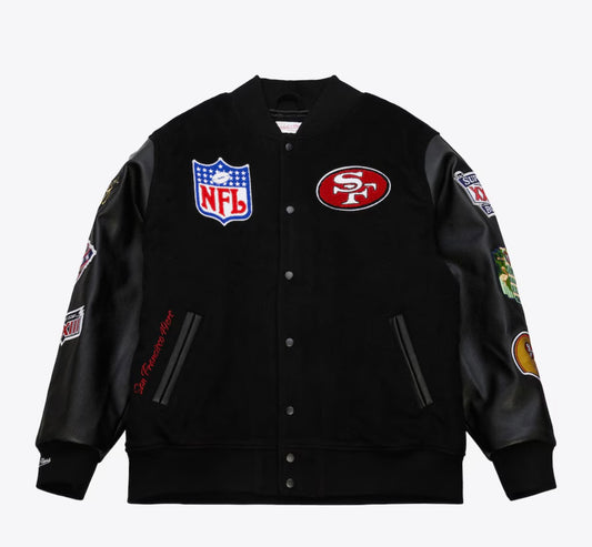 San Francisco 49ers Mitchell & Ness Black Out Varsity Jacket