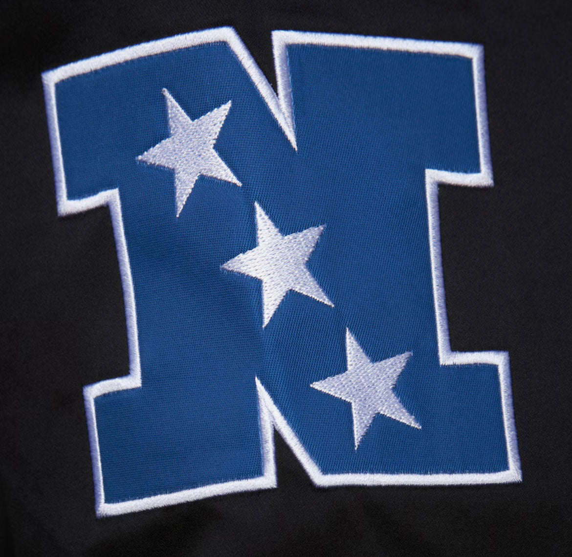 San Francsco 49ers Mitchell & Ness Black Out Collection Mid Weight Satin Jacket -Black