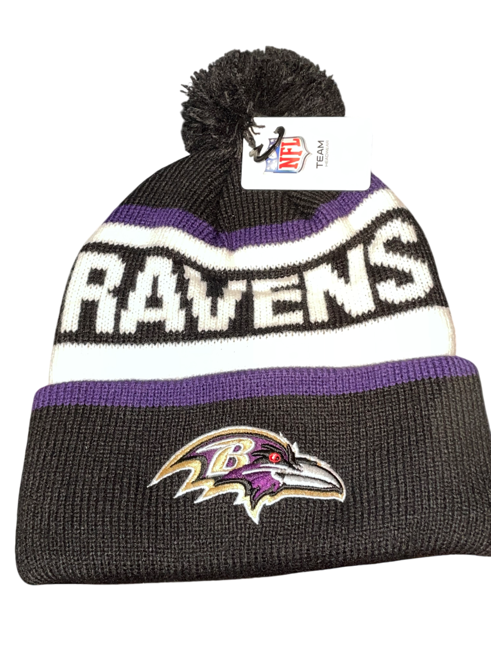 Baltimore Ravens Black Spirited Cuffed Knit Hat