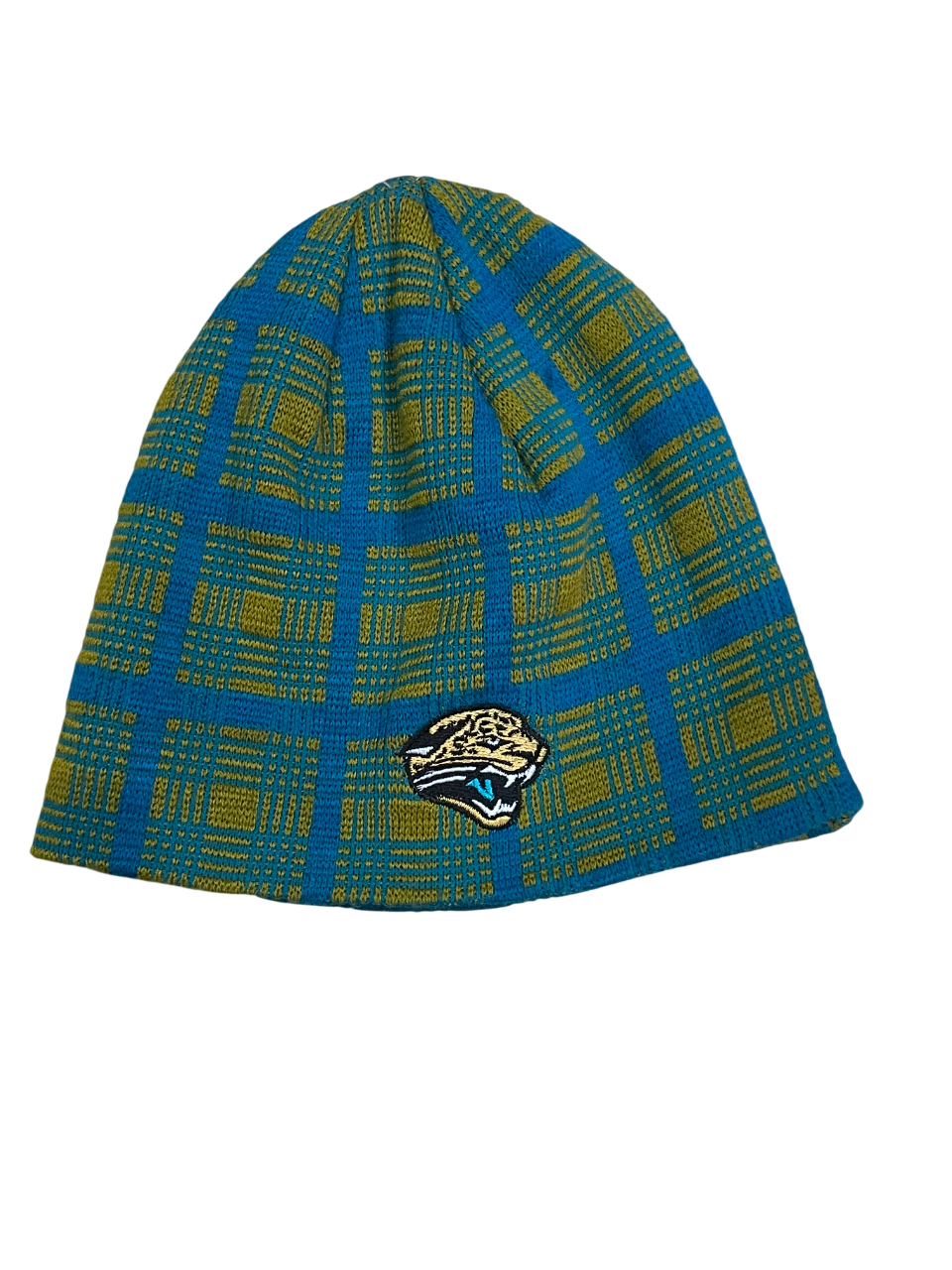 Jacksonville Jaguars Basic Plaid Knit Hat- Teal/Black