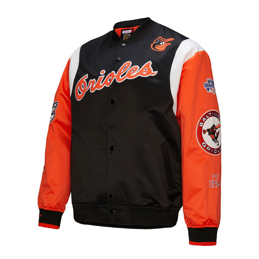 Batlimore Orioles Mitchell & Ness Team Origins Full Snap Satin Jacket