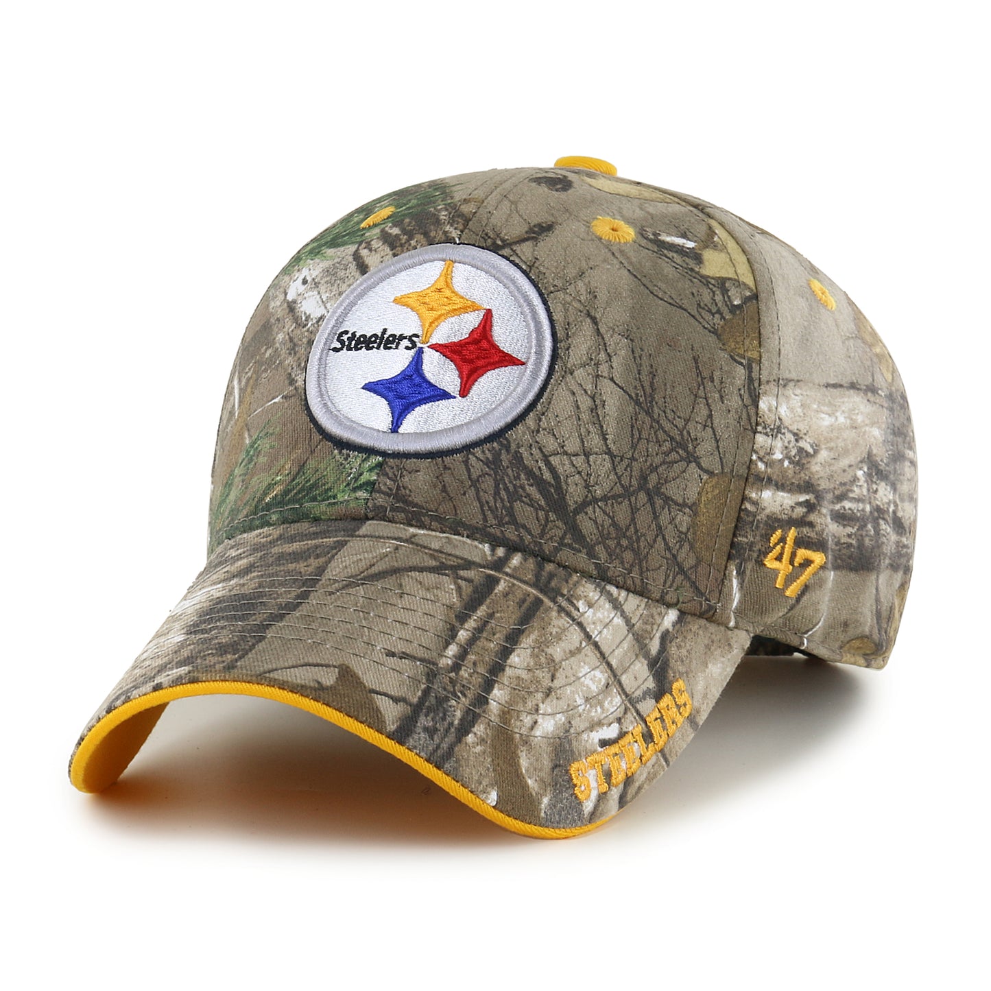 Pittsburgh Steelers Frost Real Tree '47 MVP Adjustable Hat - Camo