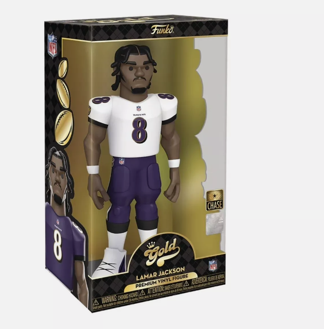 Baltimore Ravens Funko #8 Lamar Jackson Gold Collection Chase Premium Vinyl Figure