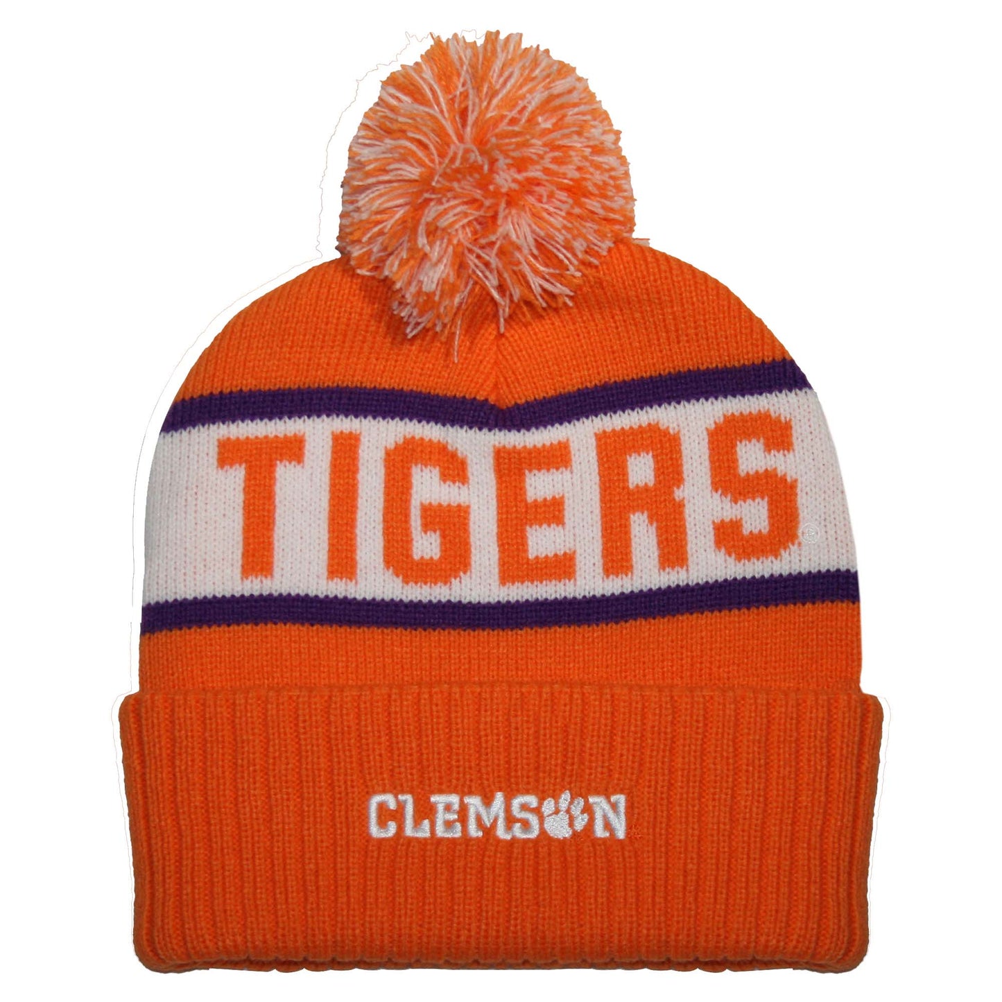 Clemson Tigers Franchise Club Warrior Knit Hat - Orange w/ Pom Pom