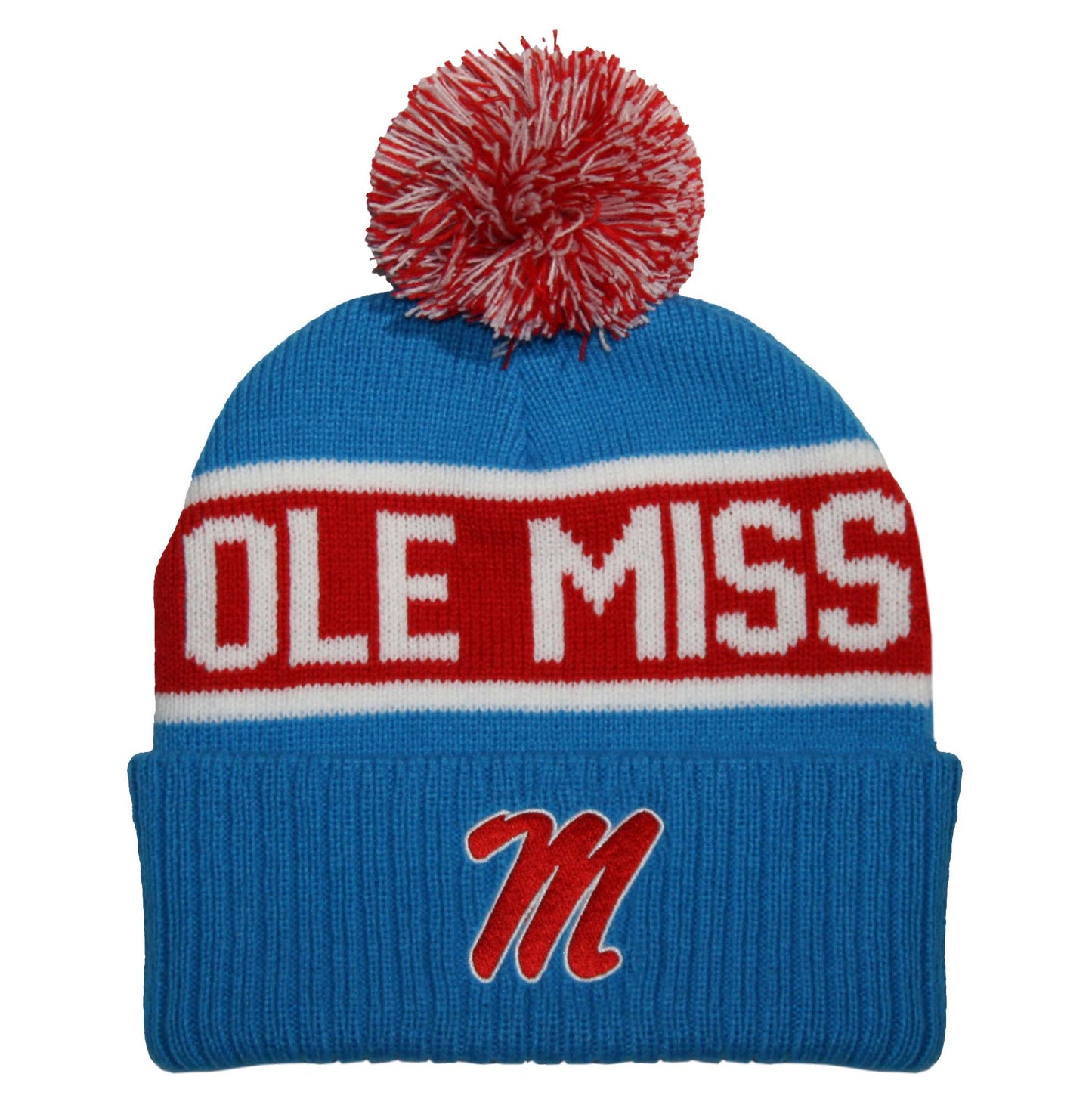 Ole Miss Rebels Franchise Club Warrior Knit Hat - Blue w/ Pom Pom