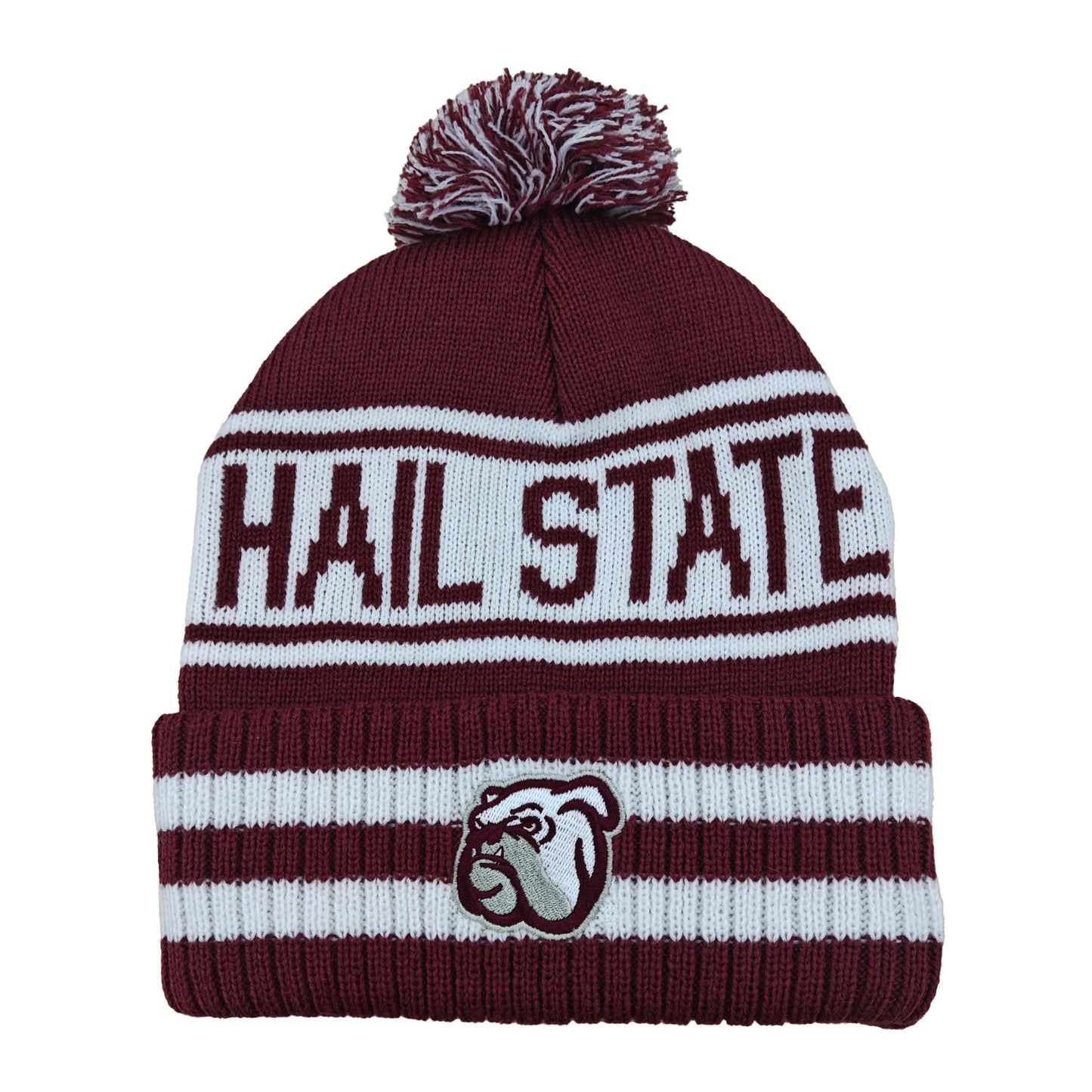 Mississippi State Bulldogs Franchise Club Rally Cry Knit Hat - Gray w/ Pom Pom