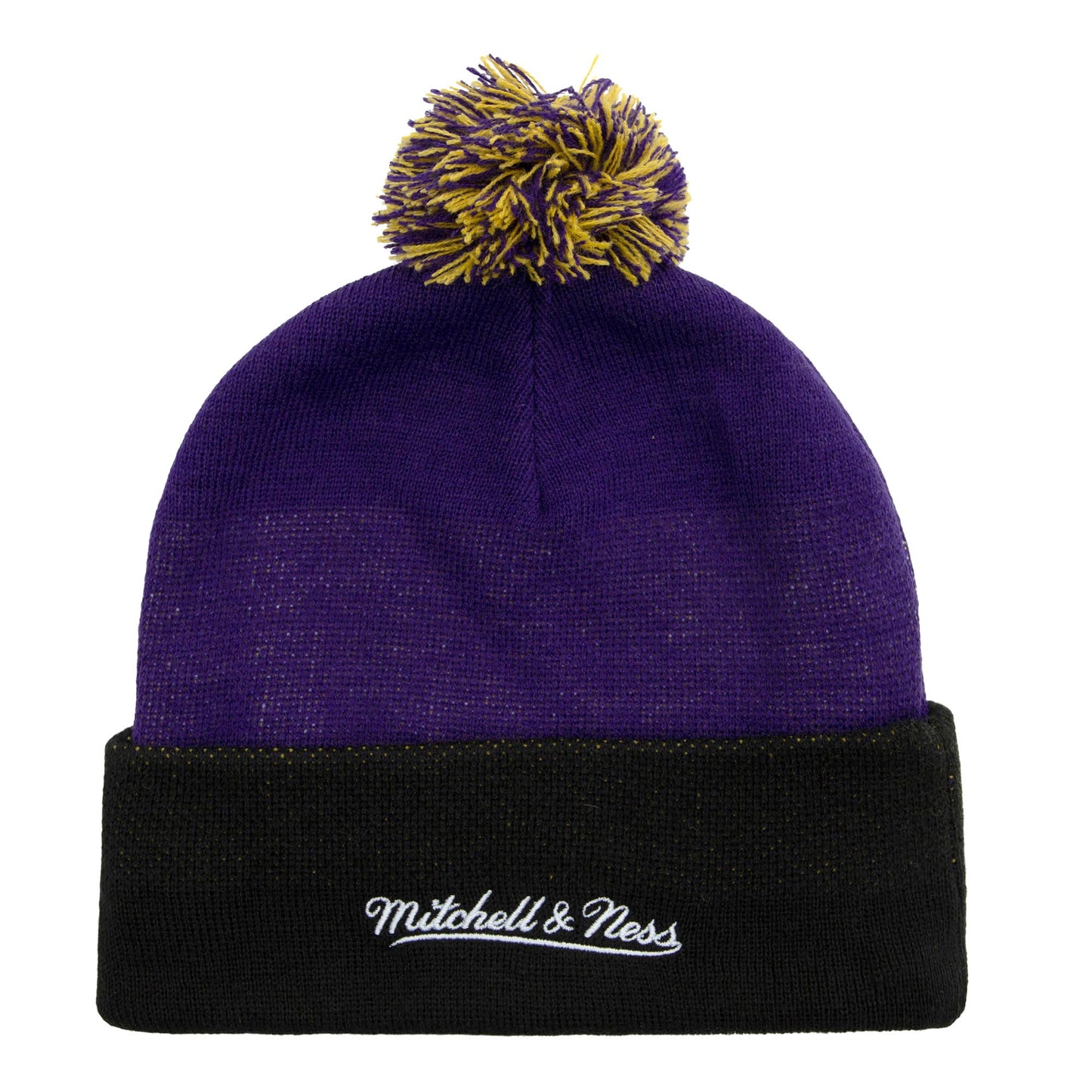 Los Angeles Lakers Mitchell & Ness Double Take Hardwood Classic Pom Knit Hat