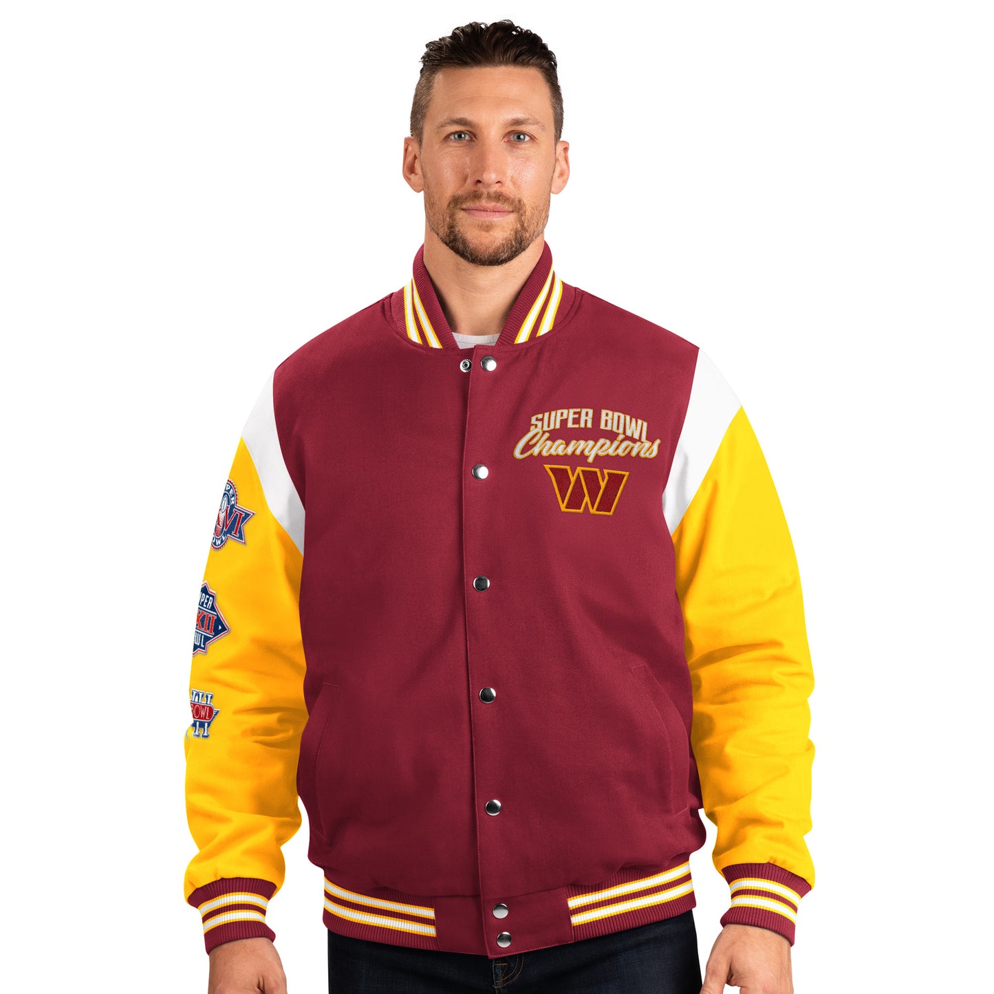 Washington Commanders Franchise G-III Franchise 3 Time Super Bowl Varsity Jacket