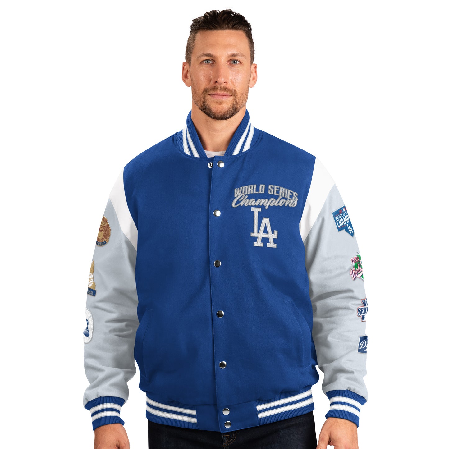Los Angeles Dodgers G-III Franchise 7 Time World Series Varsity Jacket