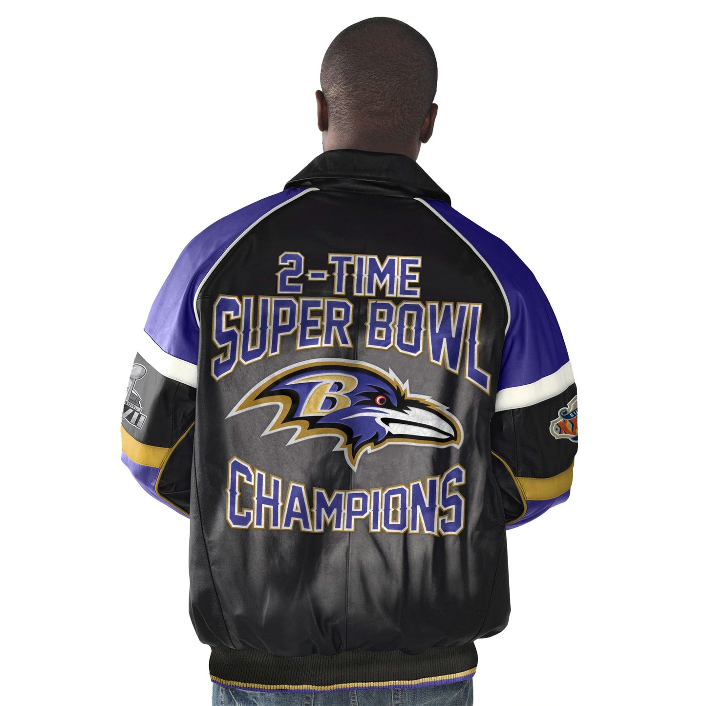 Baltimore Ravens Super Bowl Champions Black Leather Jacket - GIII