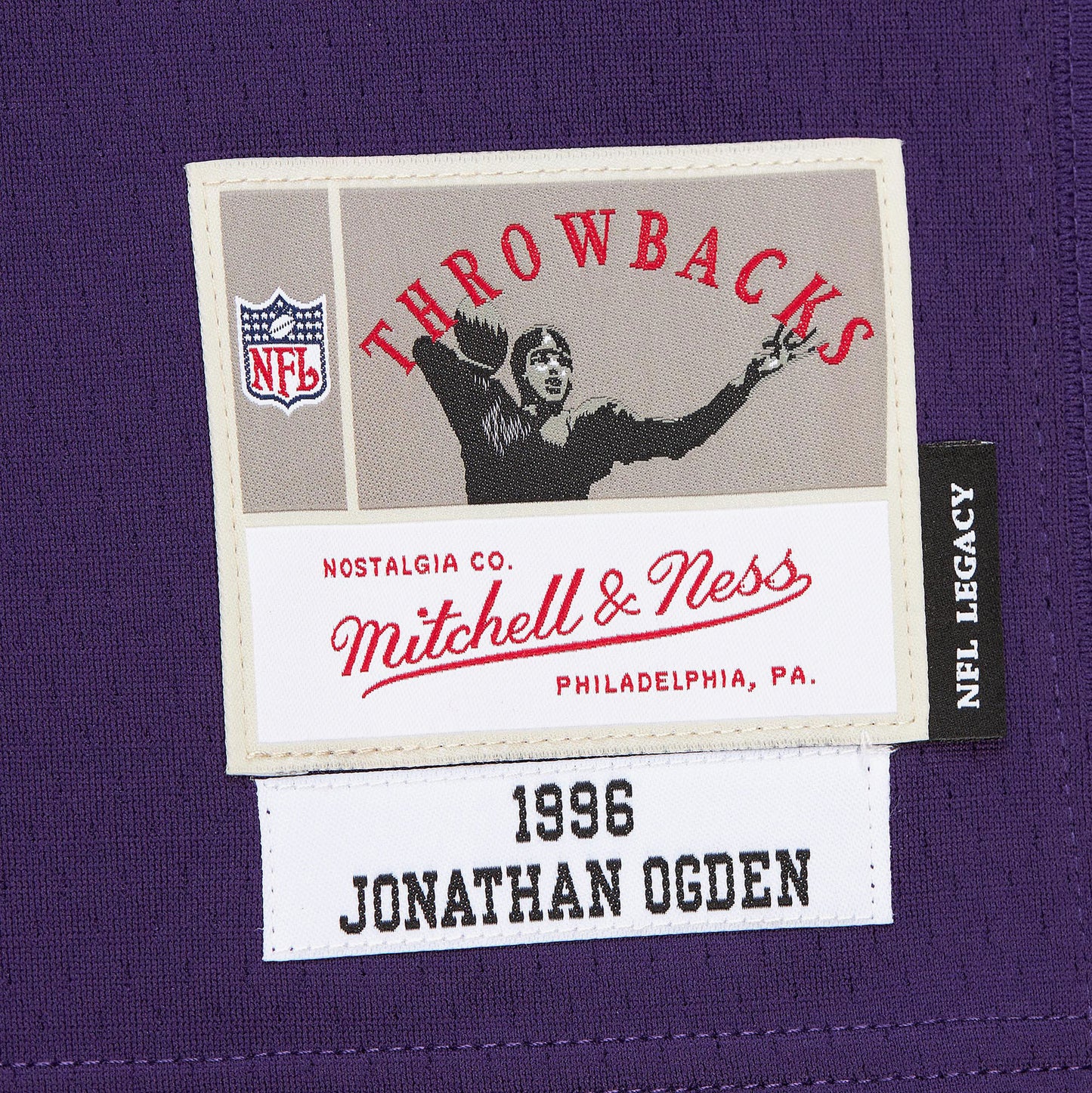 Baltimore Ravens Mitchell & Ness #75 Jonathan Ogden Purple 1996 Legacy Jersey