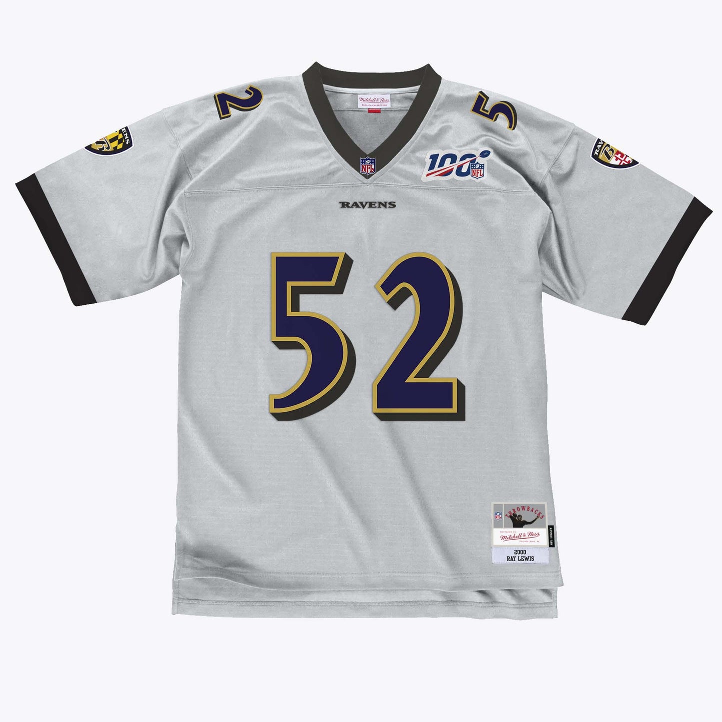 Baltimore Ravens Mitchell & Ness # 52 Ray Lewis NFL 100 White Legacy Jersey
