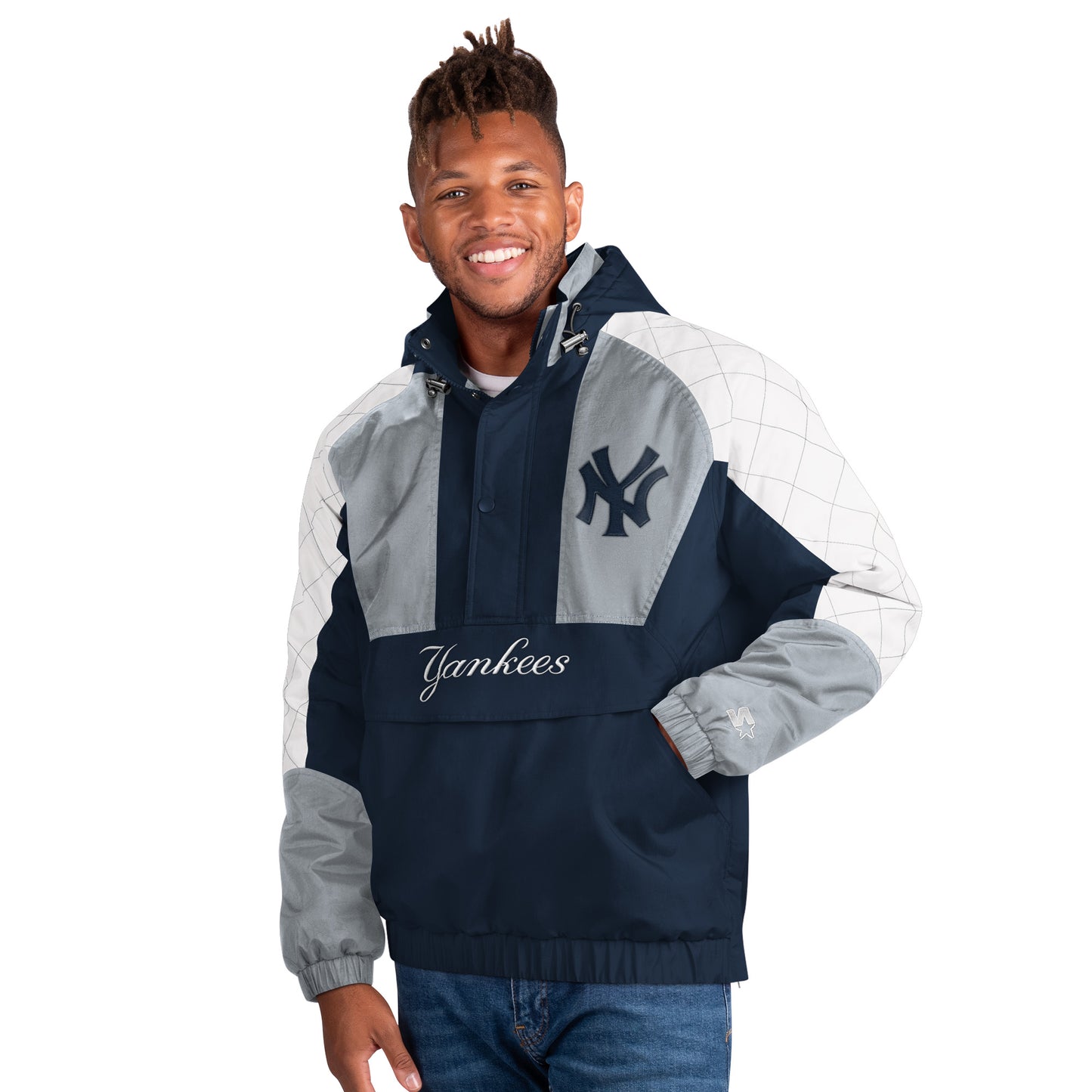 New York Yankees Starter Body Check 1/2 Zip Pullover Men's Jacket