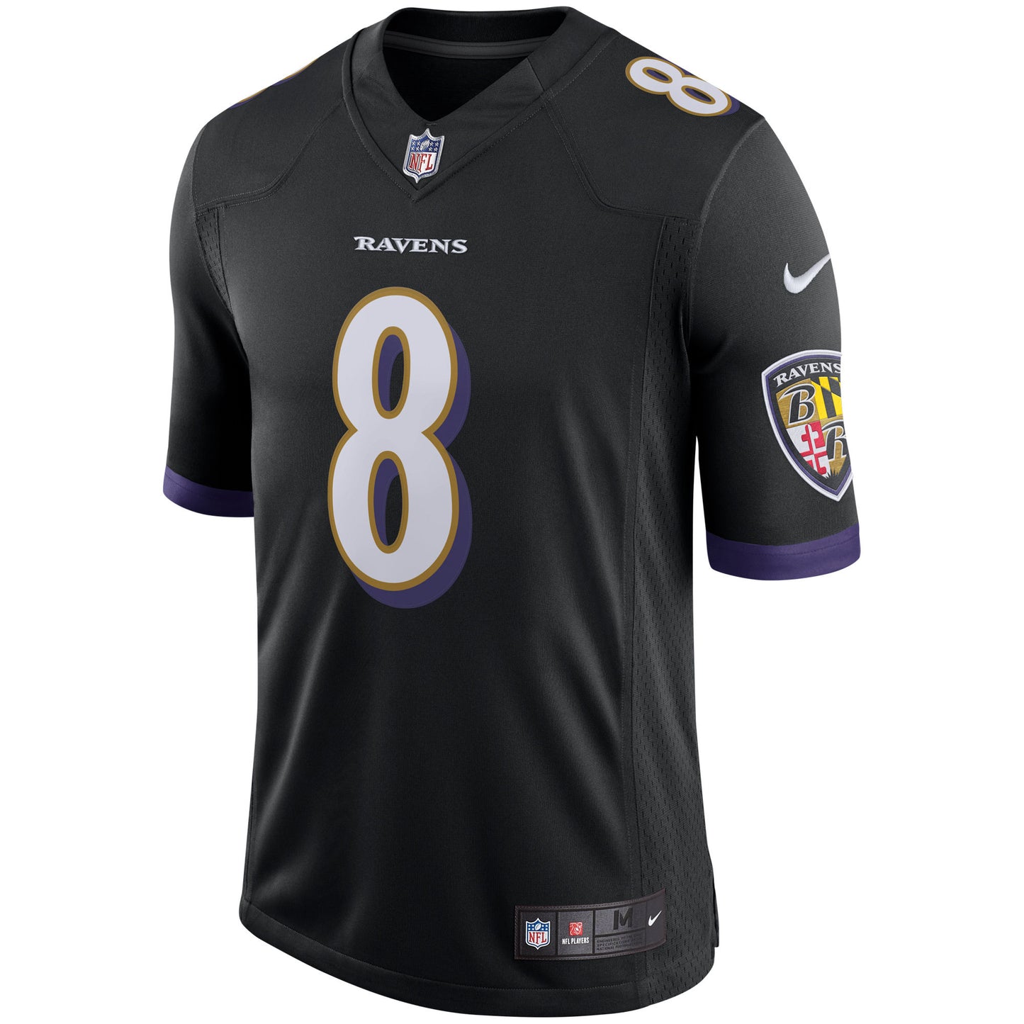 Baltimore Ravens Nike #8 Lamar Jackson Game Black Jersey Men's