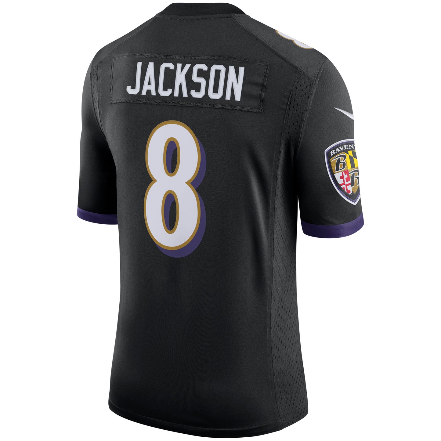 Baltimore Ravens Nike #8 Lamar Jackson Game Black Jersey Men's