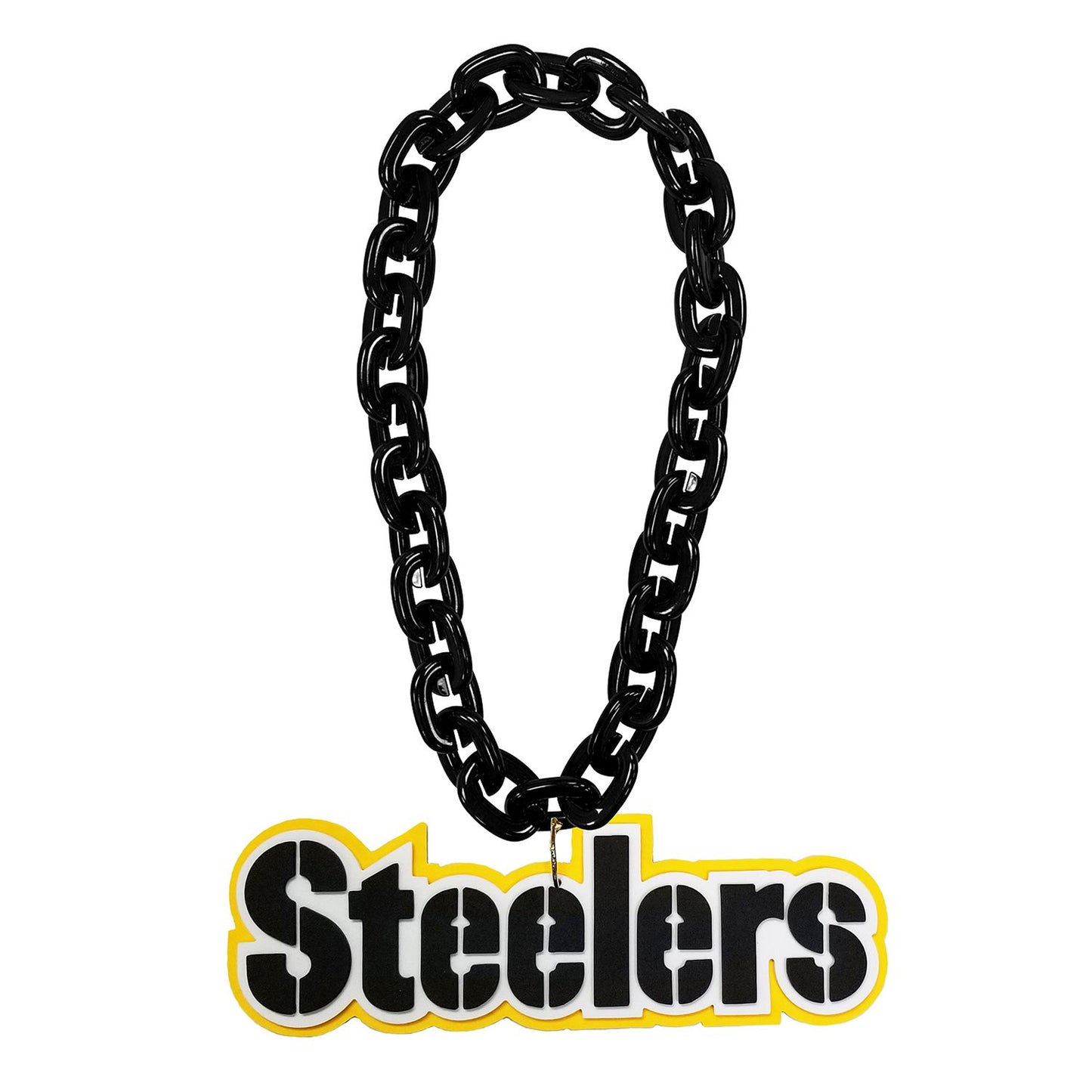 Pittsburgh Steelers Word Mark Aminco Foam Fan Chain - Black