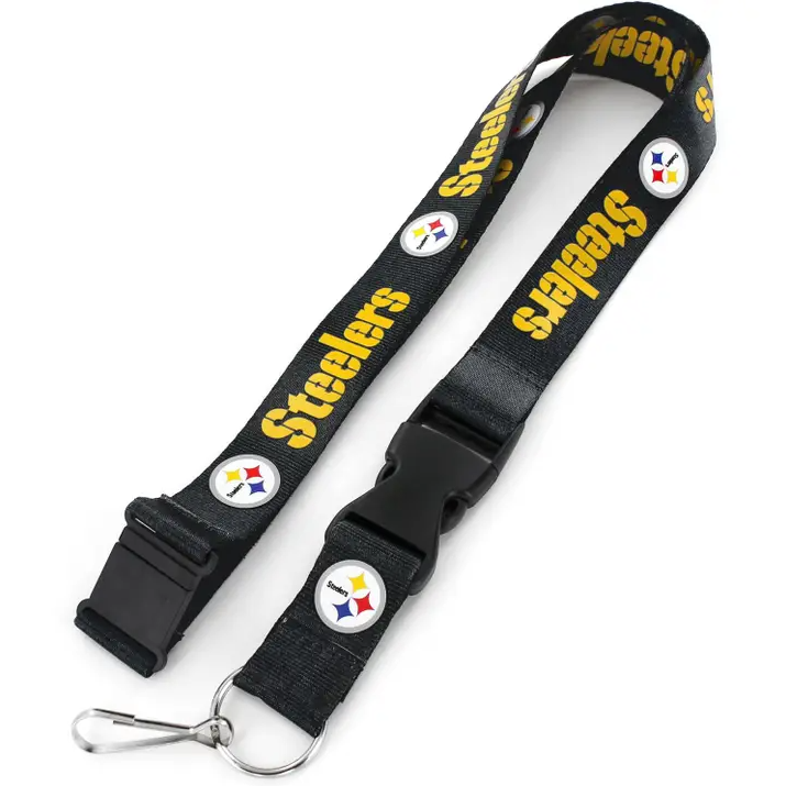 Pittsburgh Steelers Aminco Black Team Lanyard
