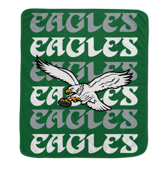 Philadelphia Eagles Pegasus 60x70 Repeat Wordmark Fleece Throw