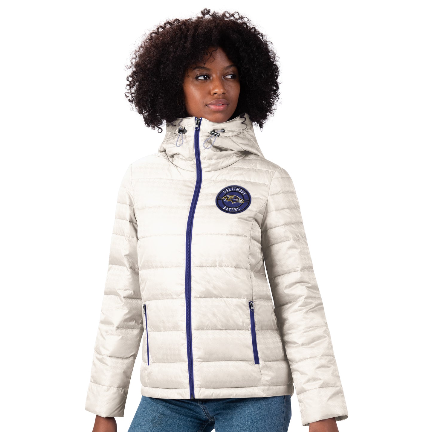 Baltimore Ravens Breakaway Womens Puffer Jacket - White