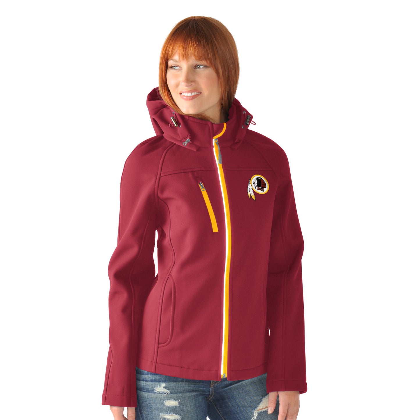 Washington Redskins Women's Fire Break Soft Shell Bonded Jacket by G-III - Burgandy