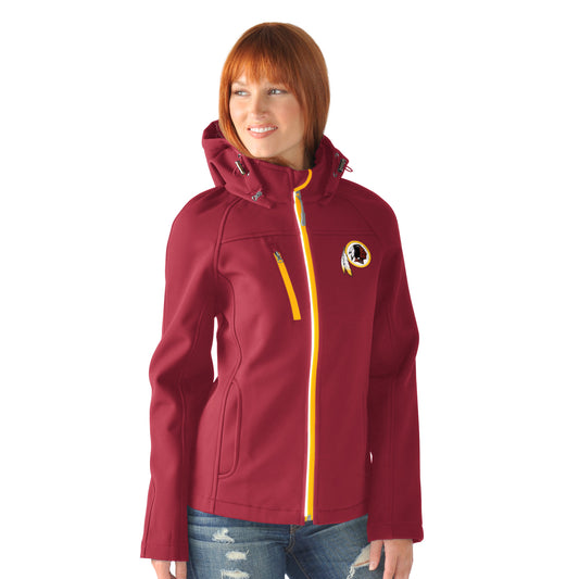 Washington Redskins Women's Fire Break Soft Shell Bonded Jacket by G-III - Burgandy