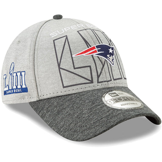 New England Patriots New Era Super Bowl LIII 9FORTY Adjustable Hat- Gray