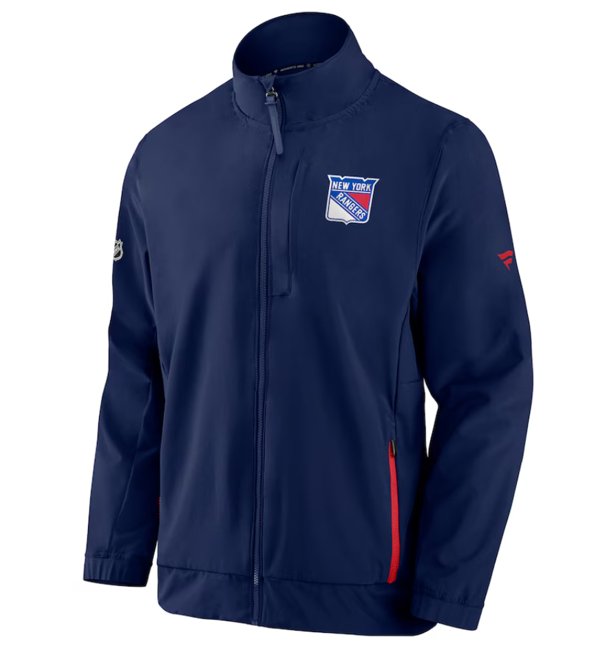 New York Rangers Fanatics Authentic Pro Rink Coaches Full-Zip Jacket - Navy