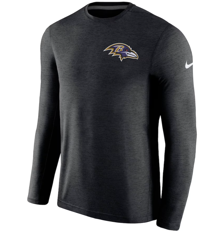 Baltimore Ravens Nike Black Sideline "Dri-Fit" Coaches Long Sleeve Performance T-Shirt