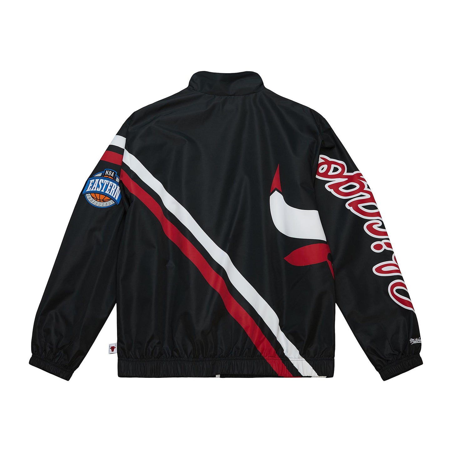 Chicago Bulls Mitchell & Ness Exploded Logo Warm Up Full Zip Jacket - Black