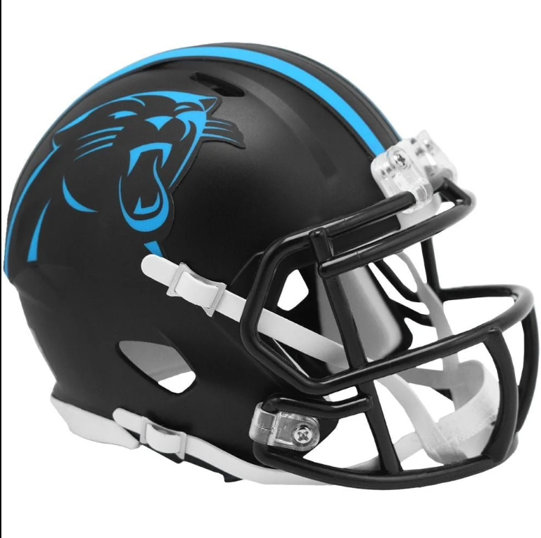 Carolina Panthers Riddell 2022 Alternate Black Speed Mini Helmet