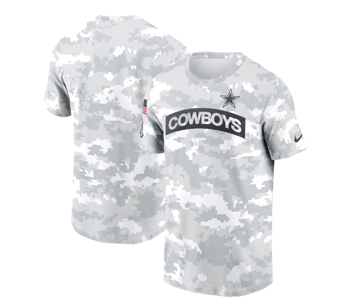 Dallas Cowboys Nike 2024 Salute to Service T- Shirt - White/Gray