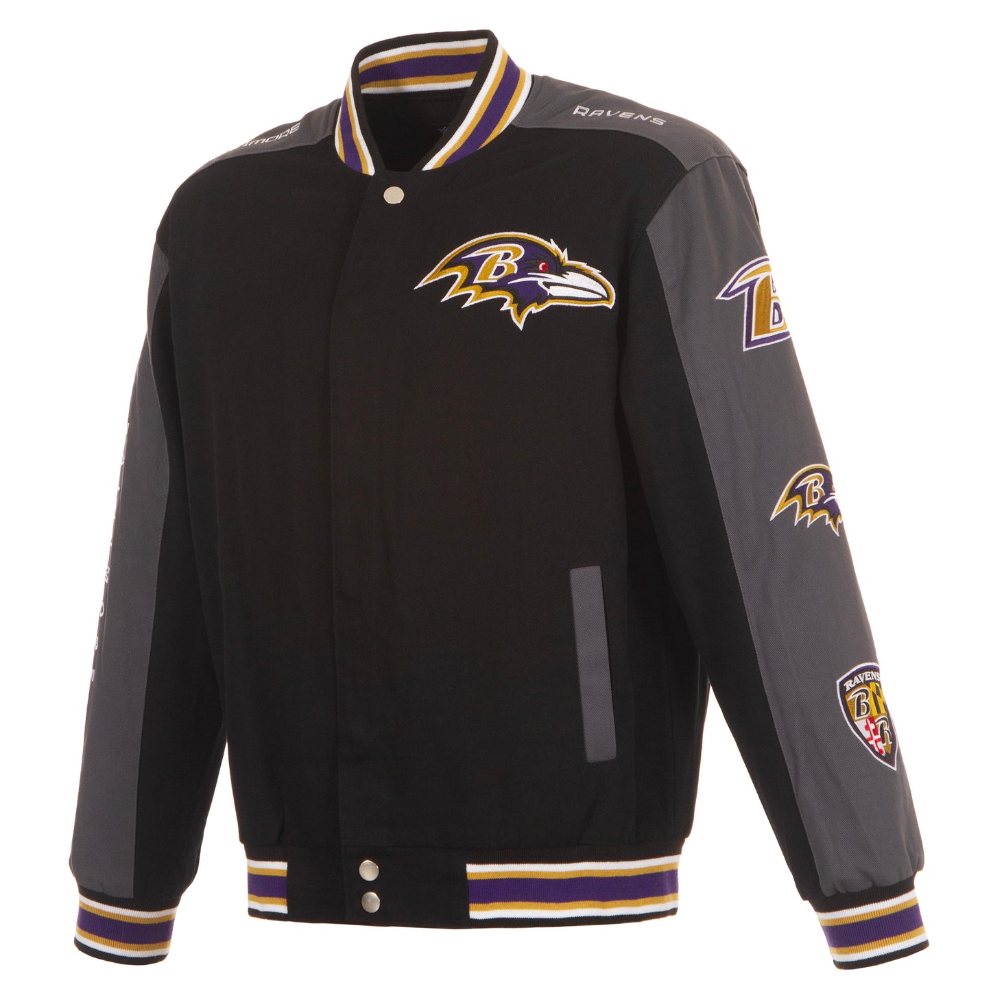Baltimore Ravens JH Design Twill Jacket- Black