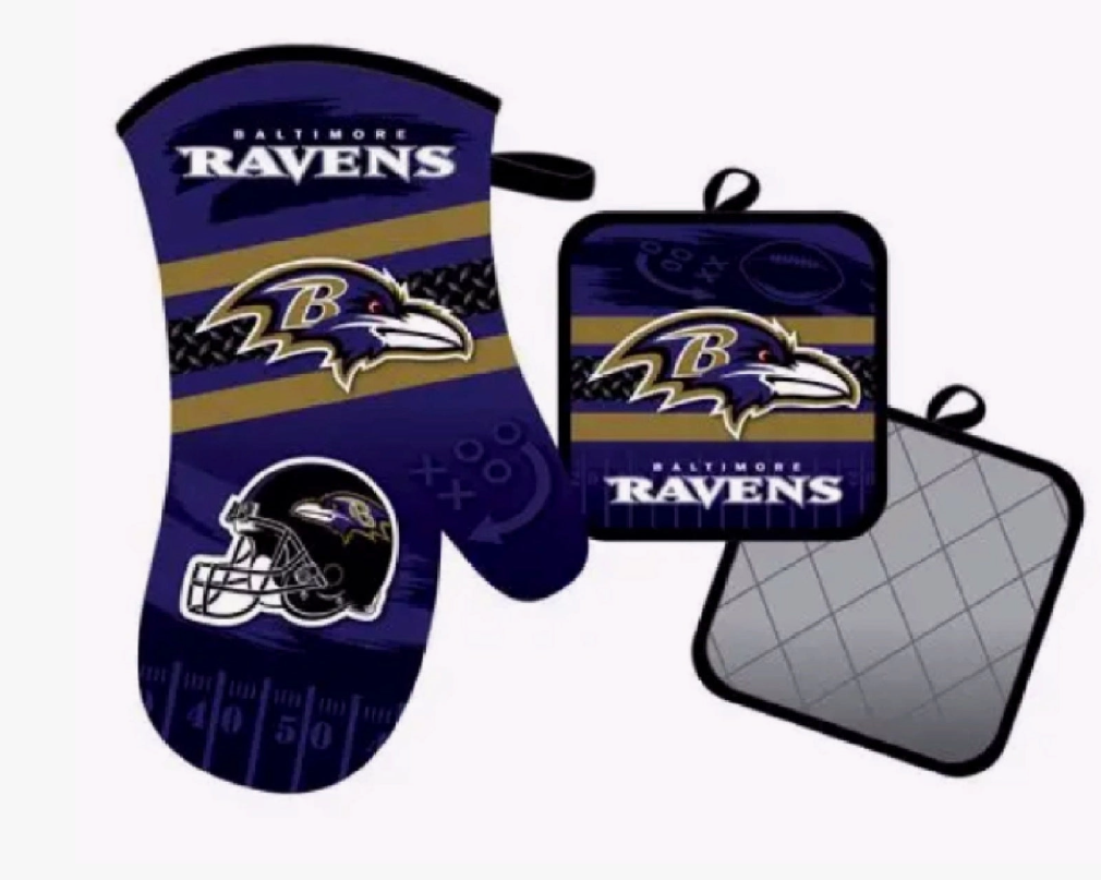 Baltimore Ravens Oven Mitt and Pot Holder