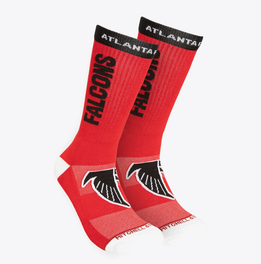 Atlanta Falcons Mitchell & Ness Throwback Kick Off Crew Socks -Red