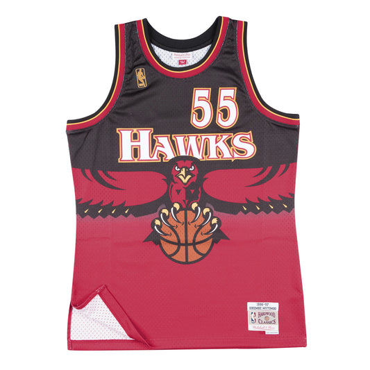 Atlanta Hawks Mitchell & Ness #55 Dikembe Mutombo Black 1996-97 Hardwood Classic Swingman Jersey
