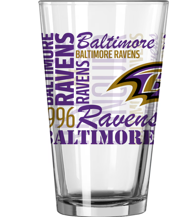 Baltimore Ravens Boelter 16 Oz Spirit Pint Glass