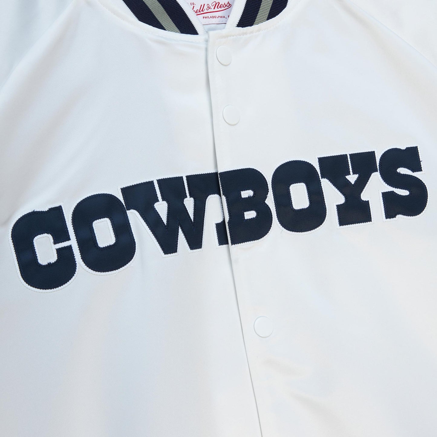 Dallas Cowboys Historic Satin Mitchell & Ness Men's Jacket - White