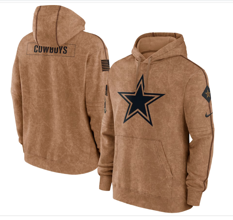 Dallas Cowboys Nike Men's Salute to Service Pullover Hoodie - Brown