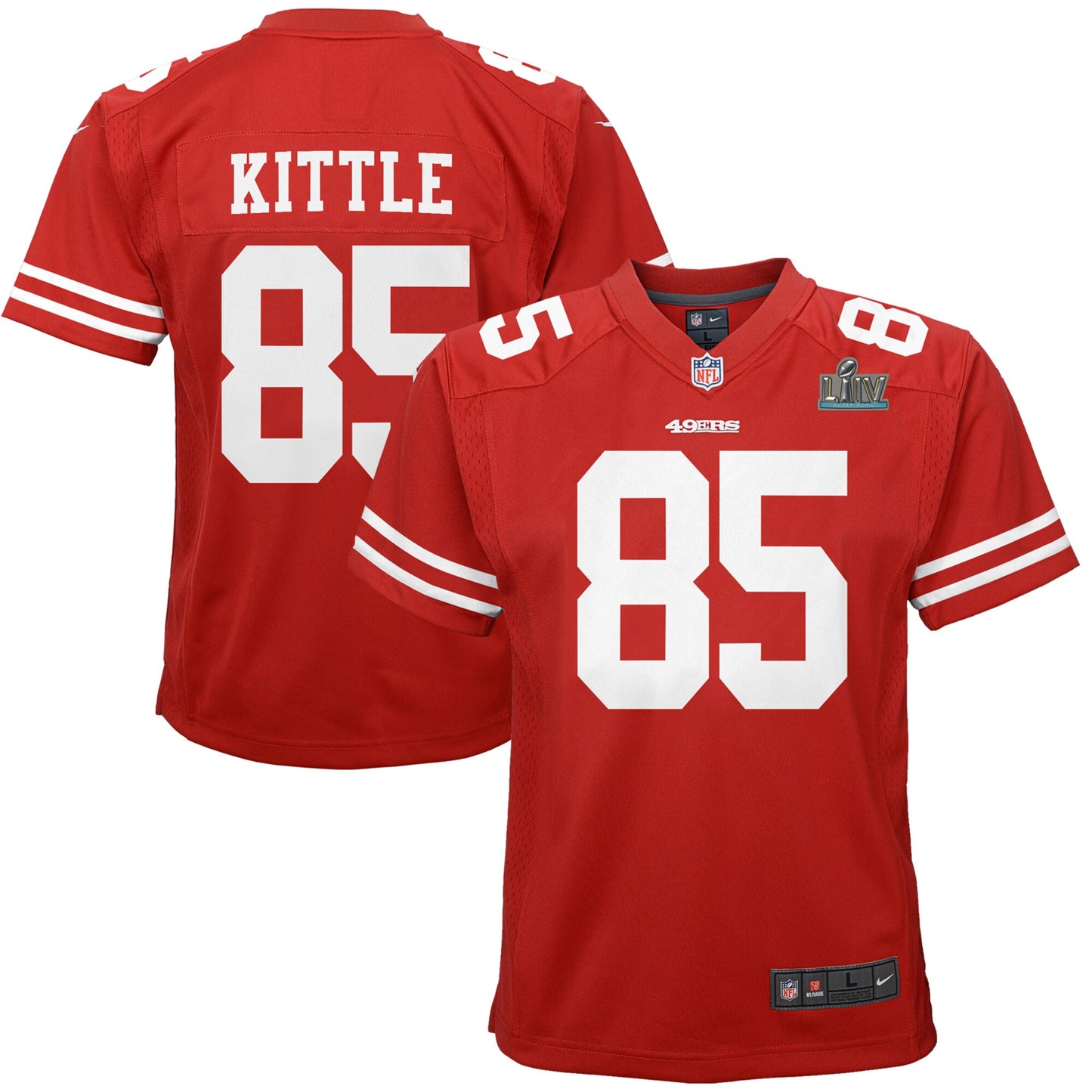 San Francisco 49ers #85 George Kittle Super Bowl LIV Youth Jersey - Red