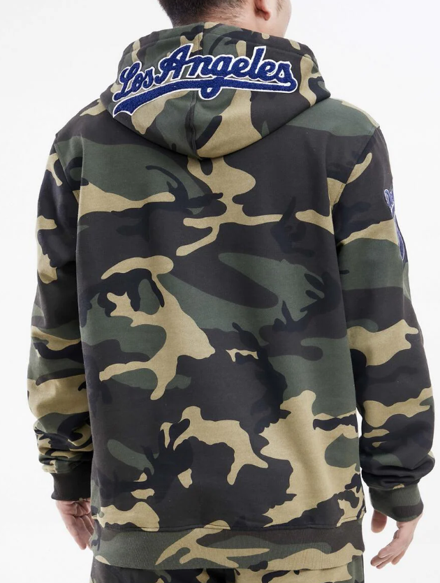 Los Angeles Dodgers Pro Standard Logo Pro Team Olive Camo Hoodie