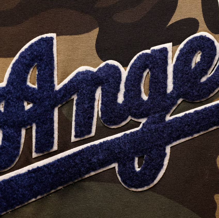 Los Angeles Dodgers Pro Standard Logo Pro Team Olive Camo Hoodie