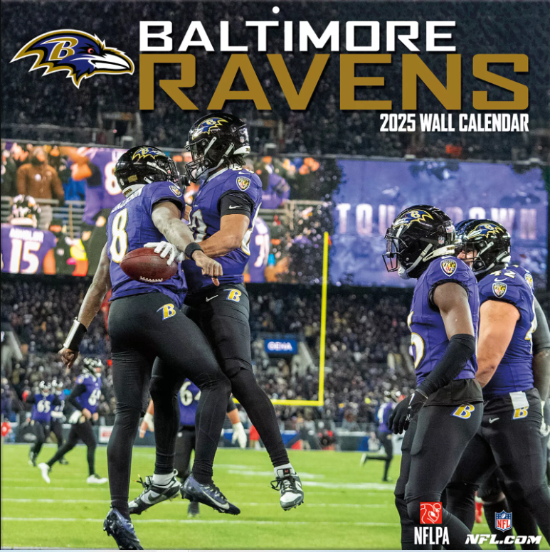 NFL Baltimore Ravens 2025 Wall Calendar